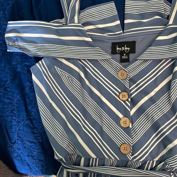 Off the Shoulder Stripped Jumpsuit - Picture 4 of 4